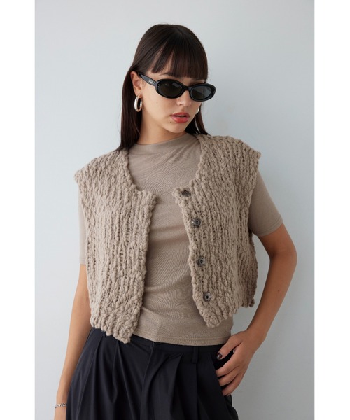 【セール】Cropped Knit Vest /ポコポコニットベスト（ベスト）｜ALEXIA STAM（アリシアスタン）