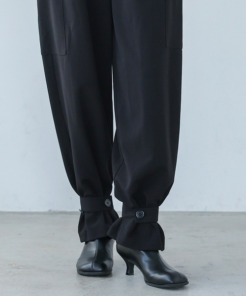 2WAY裾ボタンストレッチカーゴパンツ/ジョガーパンツ（カーゴ