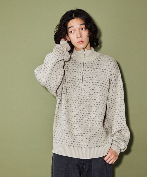 CITEN（シテン）の「＜CITEN＞バーズアイハーフジップニット