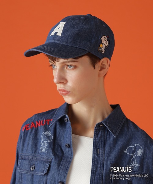 PEANUTS(ピーナッツ)の「《AVIREX×PEANUTS》DENIM CAP/アヴィレックス×ピーナッツ デニムキャップ(キャップ・レディース・インディゴブルー・F)」の1枚目の写真