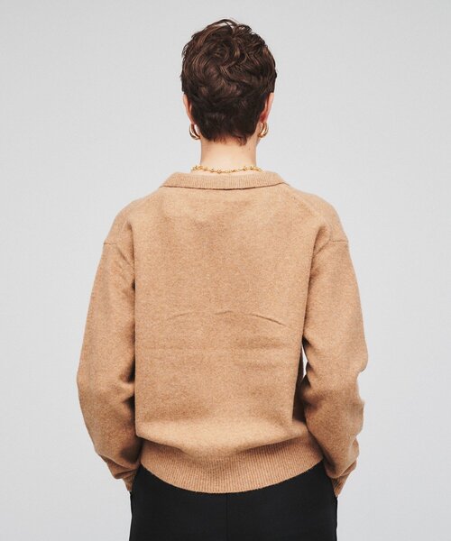 cloenc（クロエンス）の「◆【手洗い可】スキッパーニットプルオーバー（ニット/セーター・レディース・ライトイエロー系/ブラック/キャメル・02）」の7枚目の写真