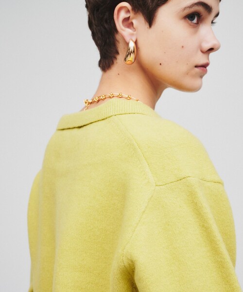 cloenc（クロエンス）の「◆【手洗い可】スキッパーニットプルオーバー（ニット/セーター・レディース・ライトイエロー系/ブラック/キャメル・02）」の13枚目の写真