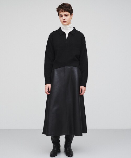 cloenc（クロエンス）の「◆【手洗い可】スキッパーニットプルオーバー（ニット/セーター・レディース・ライトイエロー系/ブラック/キャメル・02）」の14枚目の写真