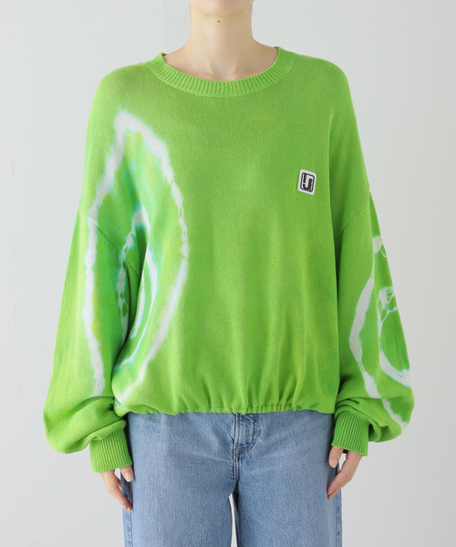 irojikake イロジカケ Tie dye knit tops BLOOMIN' パンツirojikake