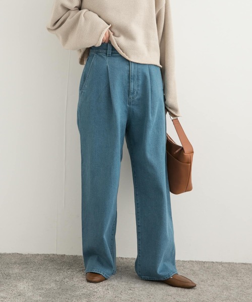 URBAN RESEARCH DOORS 裏起毛タックデニムパンツ URBAN RESEARCH DOORS（アーバンリサーチドアーズ）の「裏起毛