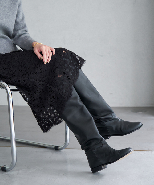 新品 NAPOLEONI ブラック ロングブーツ 38 IENA（イエナ）の「NEBULONI E./ネブロー二 ロングブーツ 0343144328