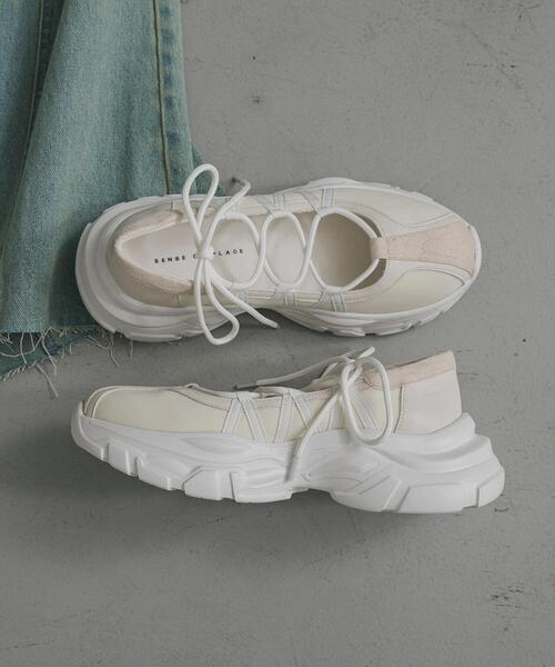 SENSE OF PLACE レースアップバレエスニーカー SENSE OF PLACE by URBAN RESEARCH スニーカー 「抗菌」「消臭