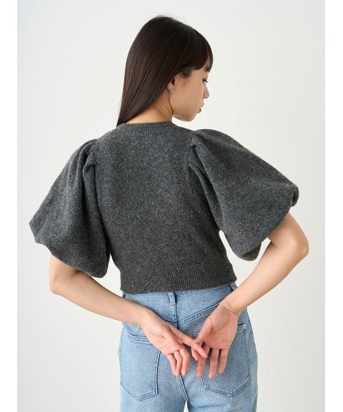 SNIDEL - snidel*今期ビジュー付半袖ニット USAGI ONLINE限定】ビジューカラーニットカーディガン