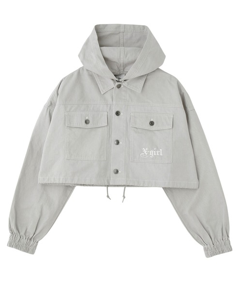X-girl(エックスガール)の「2WAY CROPPED JACKET(ブルゾン・レディース・ブラック/ライトグレー/ライトブルー・M/S)」の20枚目の写真
