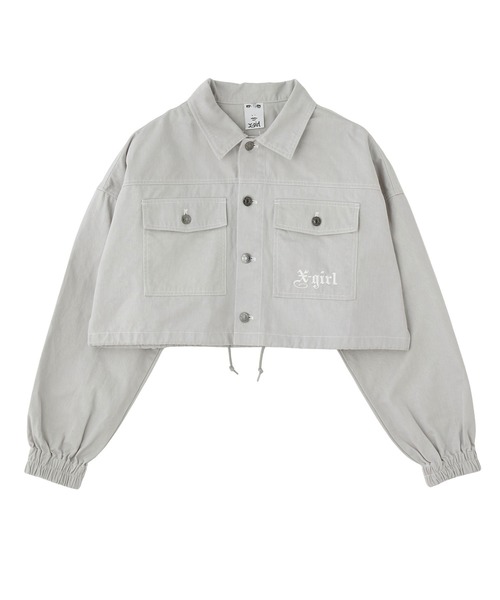 X-girl(エックスガール)の「2WAY CROPPED JACKET(ブルゾン・レディース・ブラック/ライトグレー/ライトブルー・M/S)」の21枚目の写真