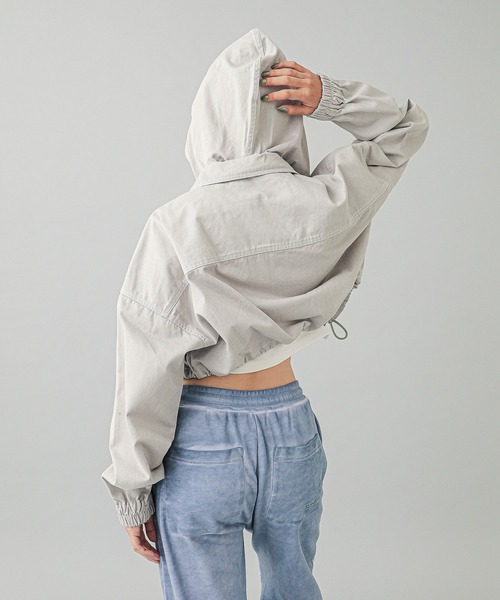 X-girl(エックスガール)の「2WAY CROPPED JACKET(ブルゾン・レディース・ブラック/ライトグレー/ライトブルー・M/S)」の7枚目の写真