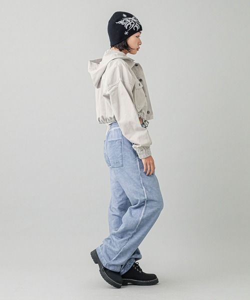 X-girl(エックスガール)の「2WAY CROPPED JACKET(ブルゾン・レディース・ブラック/ライトグレー/ライトブルー・M/S)」の11枚目の写真