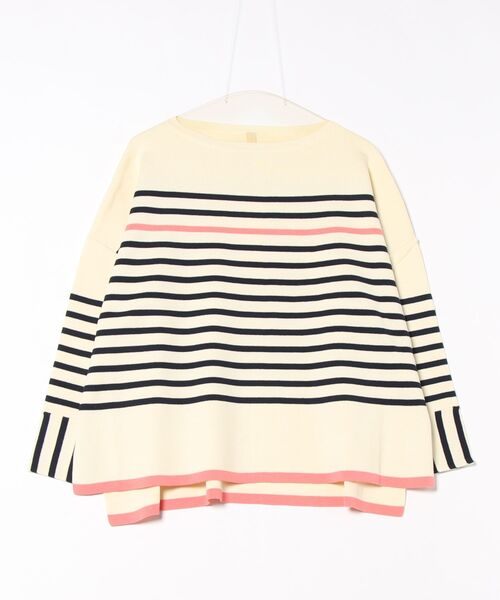 Q（キュー）の「パネルボーダーニット（ニット/セーター・レディース・ホワイト系/ブルー系・MEDIUM）」の15枚目の写真