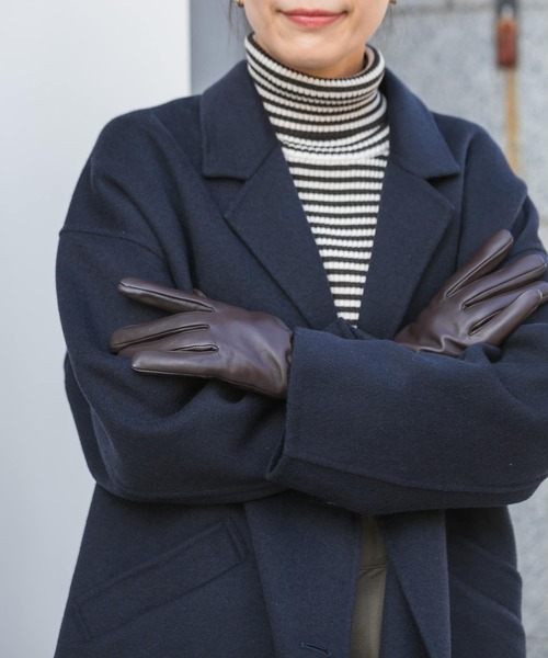 URBAN RESEARCH DOORS（アーバンリサーチドアーズ）の「レザーグローブ（手袋・レディース・ブラウン/ブラック・ONE）」の3枚目の写真