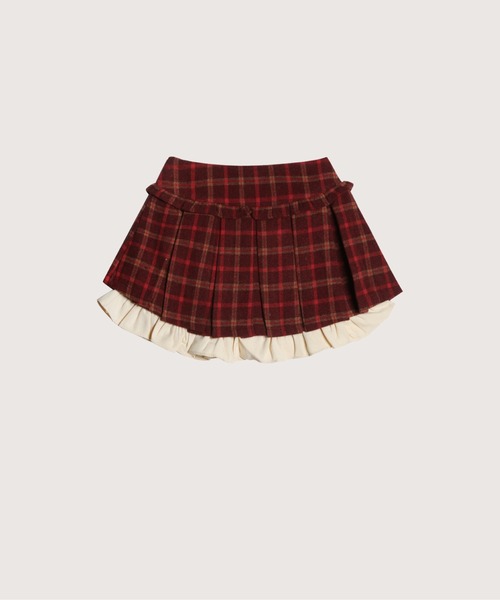 LA POMME petit（ラポミ・プチ）の「Vintage Plaid Down Jacket Set-Up/ヴィンテージチェック柄中綿ジャケットセットアップ（セットアップ・レディース・ブラウン/レッド・FREE/MEDIUM）」の8枚目の写真