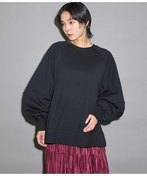 Settimissimo（セッティミッシモ）の「裏起毛 タック Aライン プルオーバー（スウェット・レディース・グレー/ブラック・FREE）」の21枚目の写真