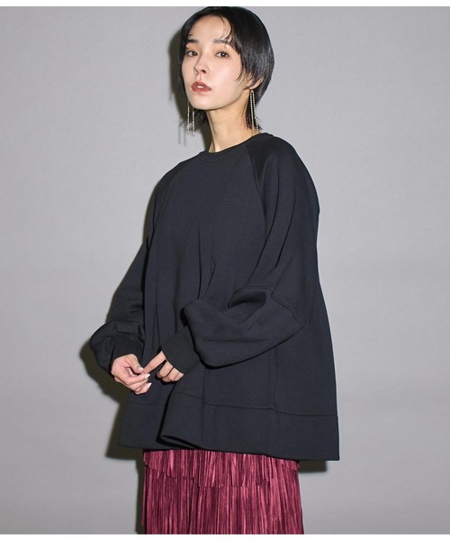 Settimissimo（セッティミッシモ）の「裏起毛 タック Aライン プルオーバー（スウェット・レディース・グレー/ブラック・FREE）」の20枚目の写真