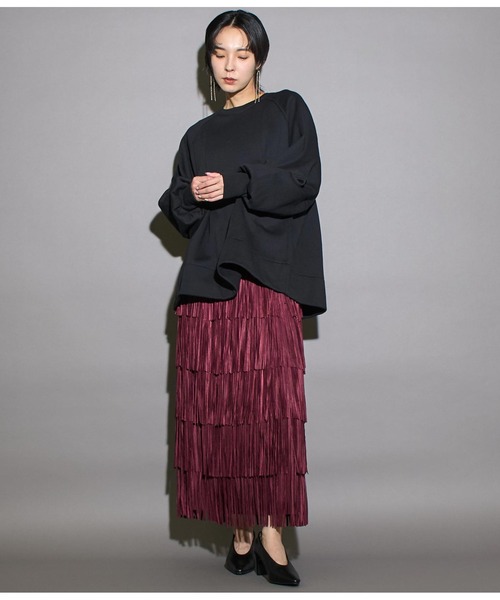 Settimissimo（セッティミッシモ）の「裏起毛 タック Aライン プルオーバー（スウェット・レディース・グレー/ブラック・FREE）」の16枚目の写真