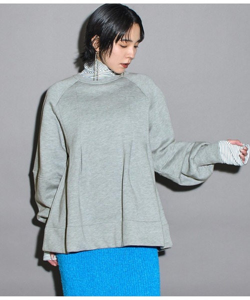 Settimissimo（セッティミッシモ）の「裏起毛 タック Aライン プルオーバー（スウェット・レディース・グレー/ブラック・FREE）」の15枚目の写真
