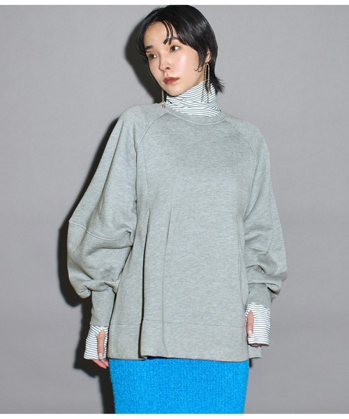 Settimissimo（セッティミッシモ）の「裏起毛 タック Aライン プルオーバー（スウェット・レディース・グレー/ブラック・FREE）」の14枚目の写真
