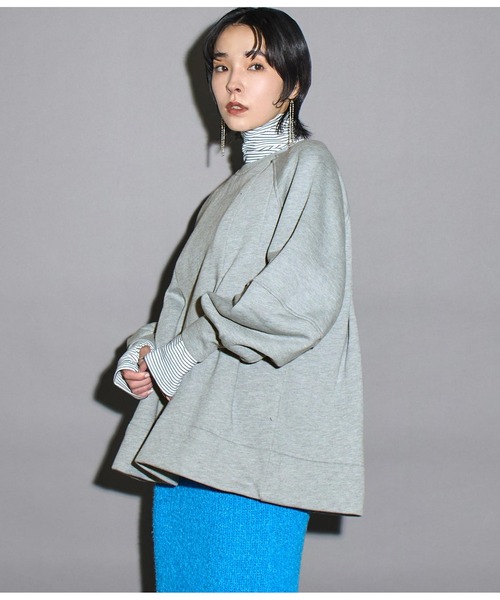 Settimissimo（セッティミッシモ）の「裏起毛 タック Aライン プルオーバー（スウェット・レディース・グレー/ブラック・FREE）」の13枚目の写真