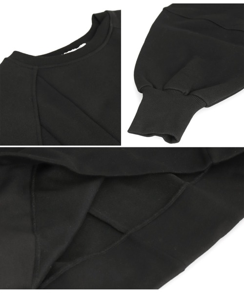 Settimissimo（セッティミッシモ）の「裏起毛 タック Aライン プルオーバー（スウェット・レディース・グレー/ブラック・FREE）」の4枚目の写真