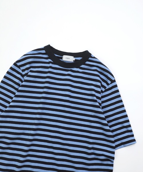 RINEN（リネン）の「[RINEN ] オーガニック天竺ボーダー 半袖クルーネック（Tシャツ/カットソー・メンズ・ホワイト系その他/ブルー系その他・3/2）」の16枚目の写真