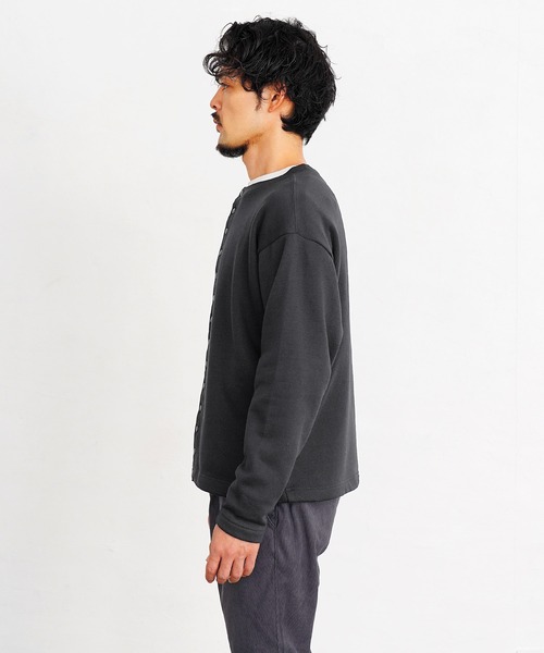 jiggys shop（ジギーズショップ）の「スナップボタン裏起毛カーディガン（カーディガン/ボレロ・メンズ・ブラック/チャコールグレー/ネイビー・SMALL/MEDIUM/LARGE/X-LARGE）」の9枚目の写真