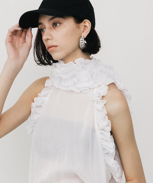 セール】ティアードメロウフリルホルターネックブラウス（シャツ