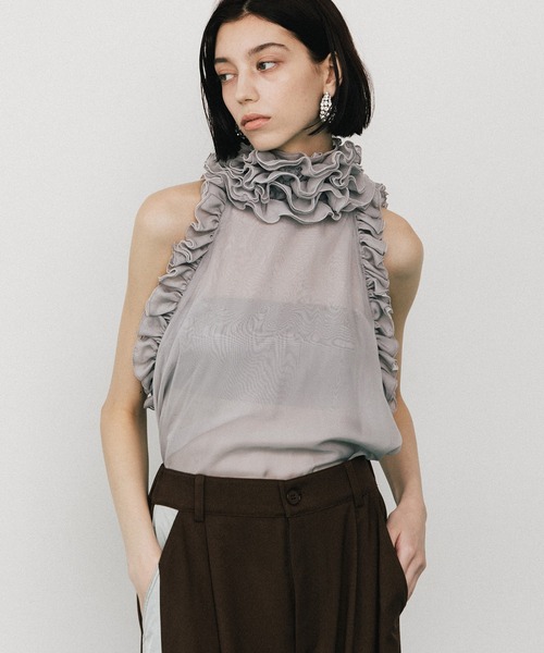 セール】ティアードメロウフリルホルターネックブラウス（シャツ