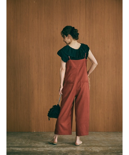 DOLLUPOOPS（ドールアップウップス）の「【定番オケージョンアイテム】ポケットチュールフリルモチーフ オールインワン（サロペット/オーバーオール・レディース・レンガ/チャコールグレー/ブラック・38）」の9枚目の写真