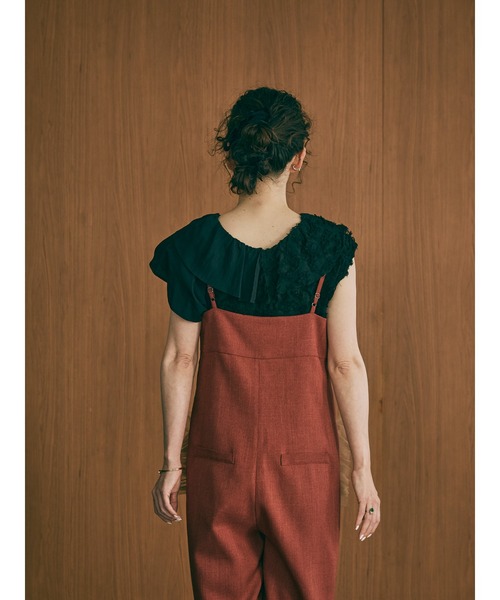 DOLLUPOOPS（ドールアップウップス）の「【定番オケージョンアイテム】ポケットチュールフリルモチーフ オールインワン（サロペット/オーバーオール・レディース・レンガ/チャコールグレー/ブラック・38）」の14枚目の写真