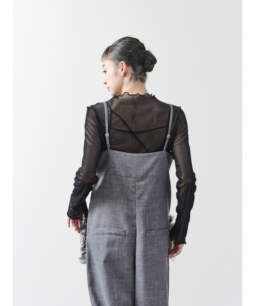 DOLLUPOOPS（ドールアップウップス）の「【定番オケージョンアイテム】ポケットチュールフリルモチーフ オールインワン（サロペット/オーバーオール・レディース・レンガ/チャコールグレー/ブラック・38）」の19枚目の写真