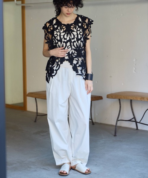 Libra Cue(リブラ キュー)の「サーカスパンツトールサイズ(チノパンツ・メンズ・ホワイト/ブラック・2)」の16枚目の写真