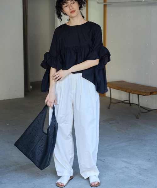 Libra Cue(リブラ キュー)の「サーカスパンツトールサイズ(チノパンツ・メンズ・ホワイト/ブラック・2)」の18枚目の写真