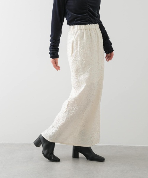 SENSE OF PLACE by URBAN RESEARCH(センスオブプレイスバイアーバンリサーチ)の「シャイニークリンクルイージースカート(スカート・レディース・ブラック/ミント/アイボリー・ONE)」の2枚目の写真