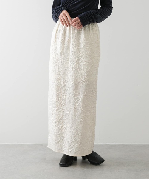 SENSE OF PLACE by URBAN RESEARCH(センスオブプレイスバイアーバンリサーチ)の「シャイニークリンクルイージースカート(スカート・レディース・ブラック/ミント/アイボリー・ONE)」の4枚目の写真