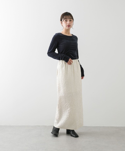 SENSE OF PLACE by URBAN RESEARCH(センスオブプレイスバイアーバンリサーチ)の「シャイニークリンクルイージースカート(スカート・レディース・ブラック/ミント/アイボリー・ONE)」の6枚目の写真