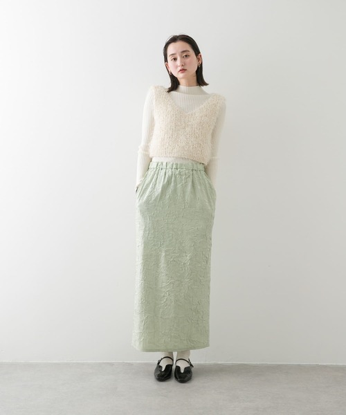 SENSE OF PLACE by URBAN RESEARCH(センスオブプレイスバイアーバンリサーチ)の「シャイニークリンクルイージースカート(スカート・レディース・ブラック/ミント/アイボリー・ONE)」の18枚目の写真