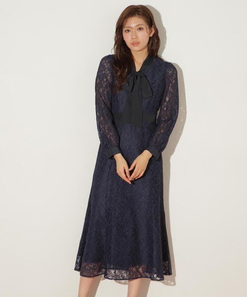 セール】◇ボウタイレースワンピース（ワンピース）｜JILL by JILL