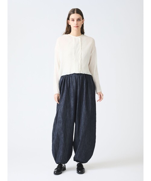 mizuiroind(ミズイロインド)の「mizuiro ind デニムドローストリングボリュームパンツ(その他パンツ・レディース・インディゴブルー/ブルー・FREE)」の2枚目の写真