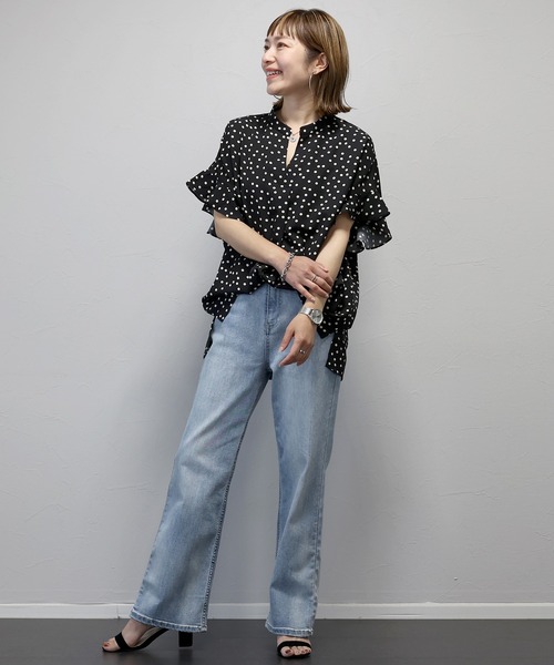 Aletta vita(アレッタビータ)の「プリントデシンスキッパードットブラウス(シャツ/ブラウス・レディース・ブラック/ベージュ系その他・FREE)」の22枚目の写真