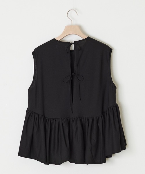 ADAWAS(アダワズ)の「ADAWAS/アダワス HIGH-TWIST COTTON JERSEY GATHERED TEE ギャザーTシャツ 夏物 夏服(Tシャツ/カットソー・レディース・ブラック/ホワイト/ベージュ/アクア・ONE SIZE)」の6枚目の写真