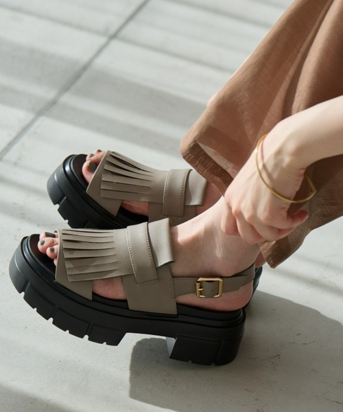 アクアズーラ AQUAZZURA フリンジサンダル 35.5