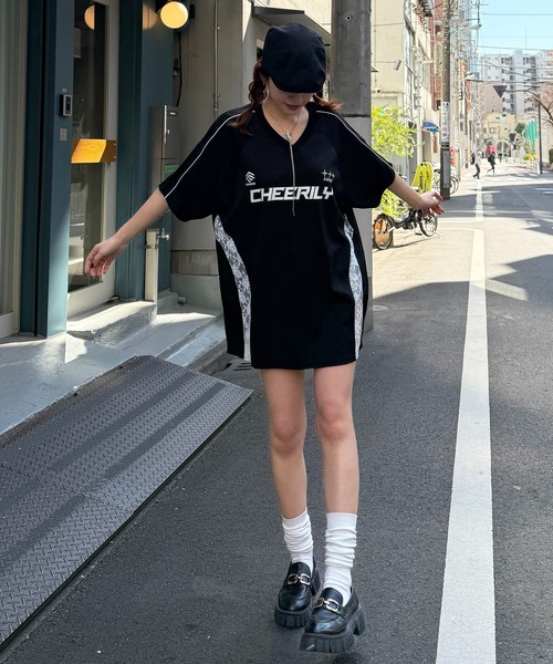 SPIRALGIRL（スパイラルガール）の「レースドッキングゲーミングTシャツ（Tシャツ/カットソー・レディース・ピンク/ボルドー/ブラック・FREE）」の14枚目の写真