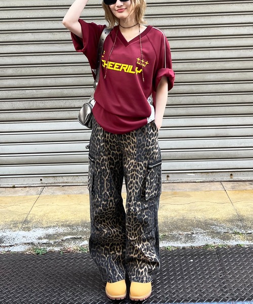 SPIRALGIRL（スパイラルガール）の「レースドッキングゲーミングTシャツ（Tシャツ/カットソー・レディース・ピンク/ボルドー/ブラック・FREE）」の11枚目の写真