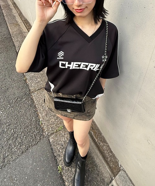 SPIRALGIRL（スパイラルガール）の「レースドッキングゲーミングTシャツ（Tシャツ/カットソー・レディース・ピンク/ボルドー/ブラック・FREE）」の4枚目の写真