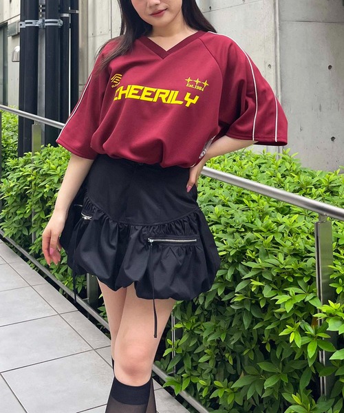 SPIRALGIRL（スパイラルガール）の「レースドッキングゲーミングTシャツ（Tシャツ/カットソー・レディース・ピンク/ボルドー/ブラック・FREE）」の7枚目の写真