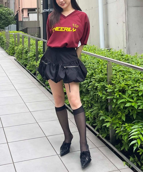 SPIRALGIRL（スパイラルガール）の「レースドッキングゲーミングTシャツ（Tシャツ/カットソー・レディース・ピンク/ボルドー/ブラック・FREE）」の8枚目の写真