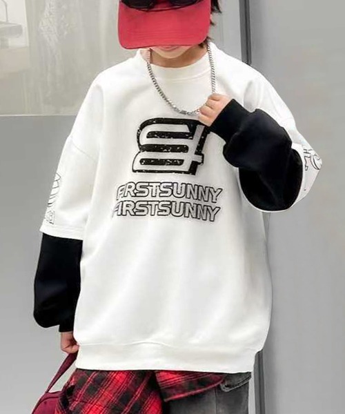 aimoha（アイモハ）の「【aimoha-KIDS-】カラーブロックデザインキッズスウェット（スウェット・キッズ・ホワイト/レッド/ブラック/イエロー・150/140/130/120/160）」の14枚目の写真